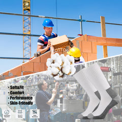 Ortis men's cotton cushion crew socks moisture-control fabric keeps feet dry.
