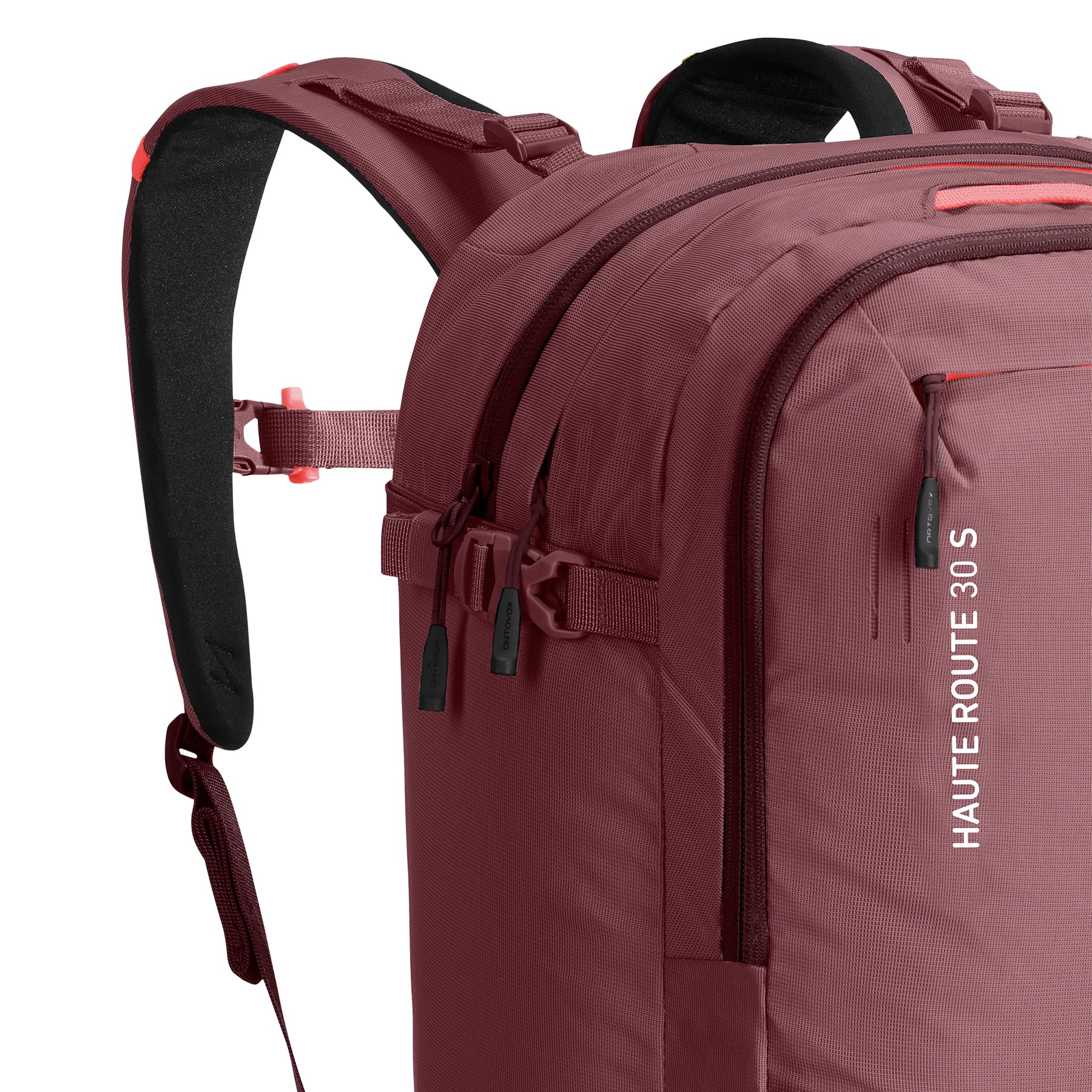 Ortovox Haute Route 30L S backpack back view shows rugged durability for backcountry days