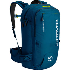 Ortovox Haute Route 32L backpack in petrol blue, designed for backcountry ski days