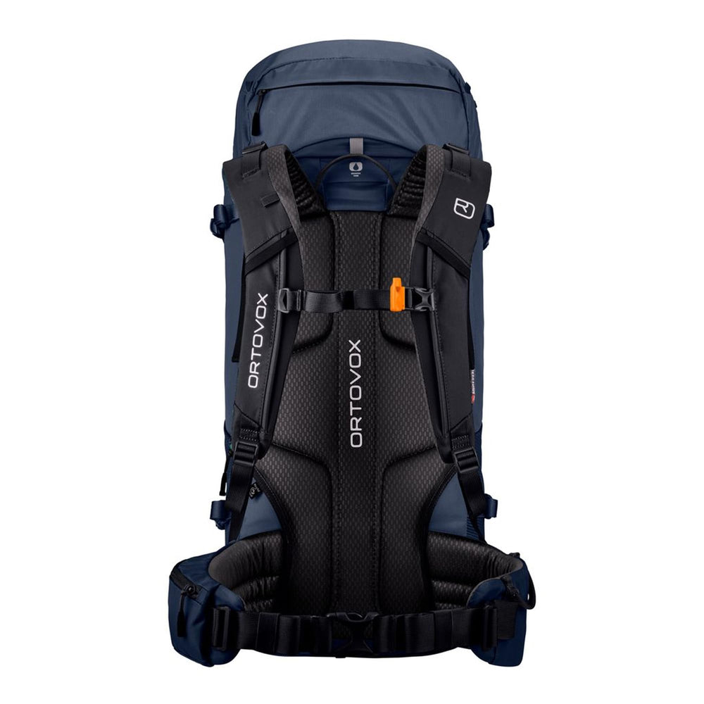 Ortovox Peak 45L side view showing deep-ocean color and durable fabric