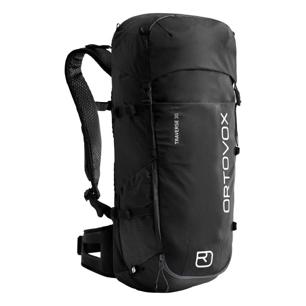 Ortovox Traverse 30L front view, ergonomic alpine backpack with quick access.