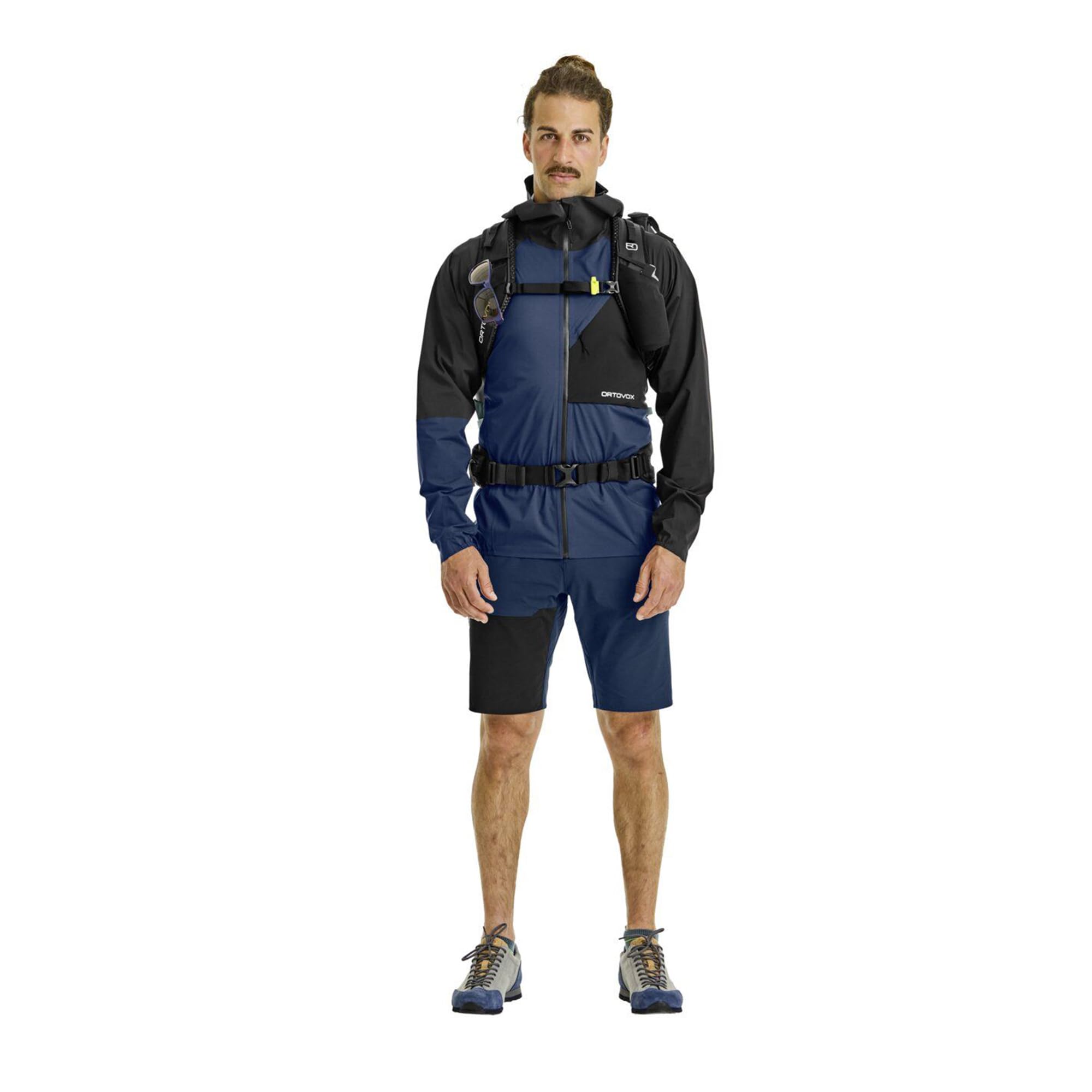 Ortovox Traverse 30L helmet net and straps enable secure alpine transport