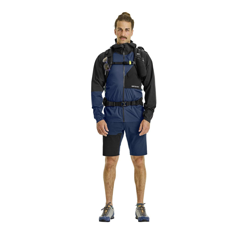 Ortovox Traverse 30L helmet net and straps enable secure alpine transport