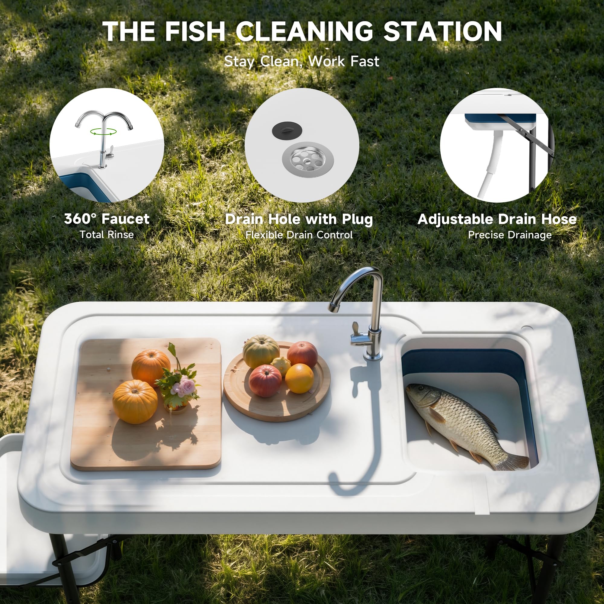 Ortus Collective foldable portable sink table simplifies transport and setup.