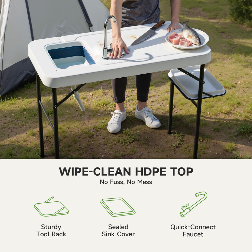 Ortus Collective non-porous HDPE surface cleans quickly after fish or veggie prep.