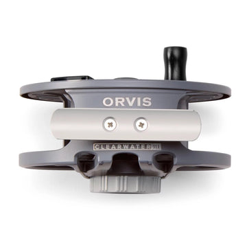 Orvis Clearwater CAST Reel III with charcoal finish reduces glare and blends with gear.
