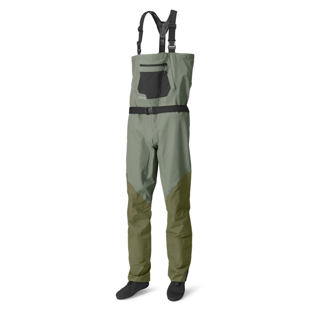 Orvis Clearwater chest waders front view for dry, hands-free fishing access.