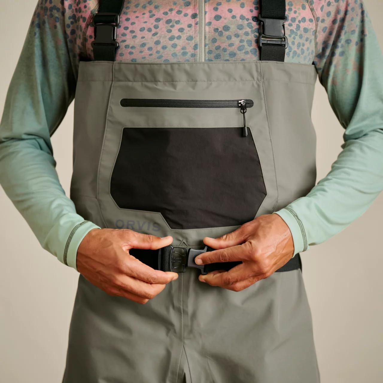 Orvis Clearwater chest waders in-water use show dry, flexible performance.