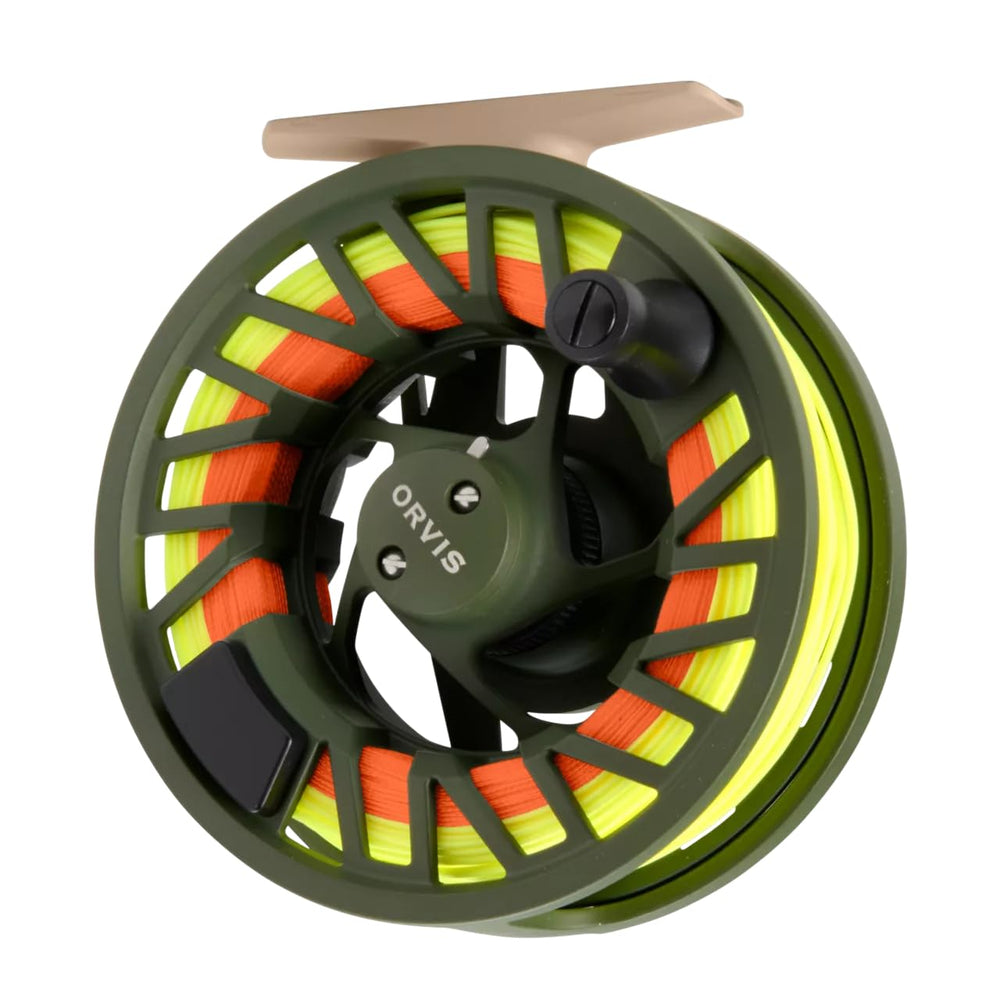 Durable construction of Orvis Clearwater reel for frequent fishing trips.