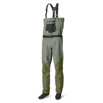 Orvis Clearwater Waders full waterproof shell keeps you dry in wet conditions.