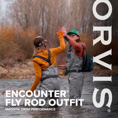 Orvis Encounter Outfit reel close-up, large arbor for smooth retrieval.
