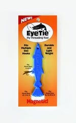 Top view of Eye Tie Threader with magnetic slots for fly sizes 4-8, 10-14, 16-24
