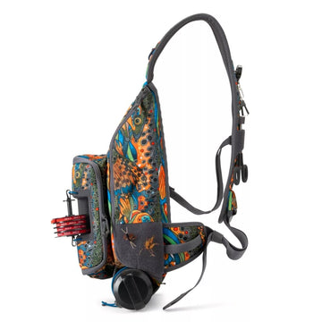 Orvis fly fishing sling pack docking station close-up highlighting tippet whippet for six spools
