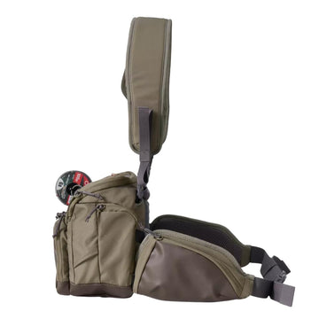 Orvis Guide Hip Pack Dusty Olive - side panel with hidden net scabbard