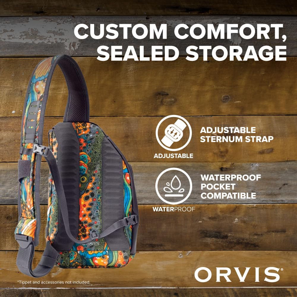Orvis Mini Sling Pack eco CORDURA fabric close-up shows durable recycled material