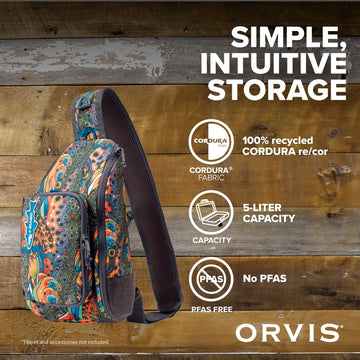 Orvis Mini Sling Pack zinger pass-through keeps tools within easy reach