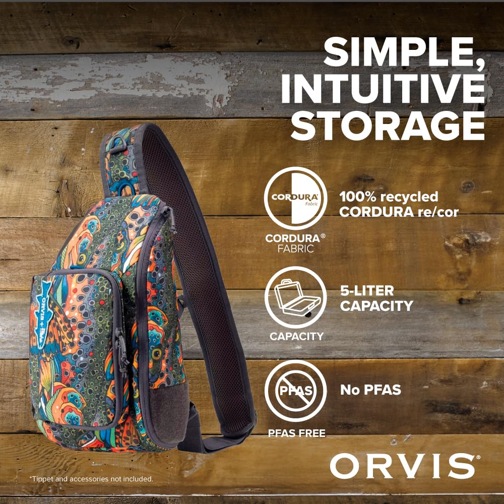 Orvis Mini Sling Pack zinger pass-through keeps tools within easy reach