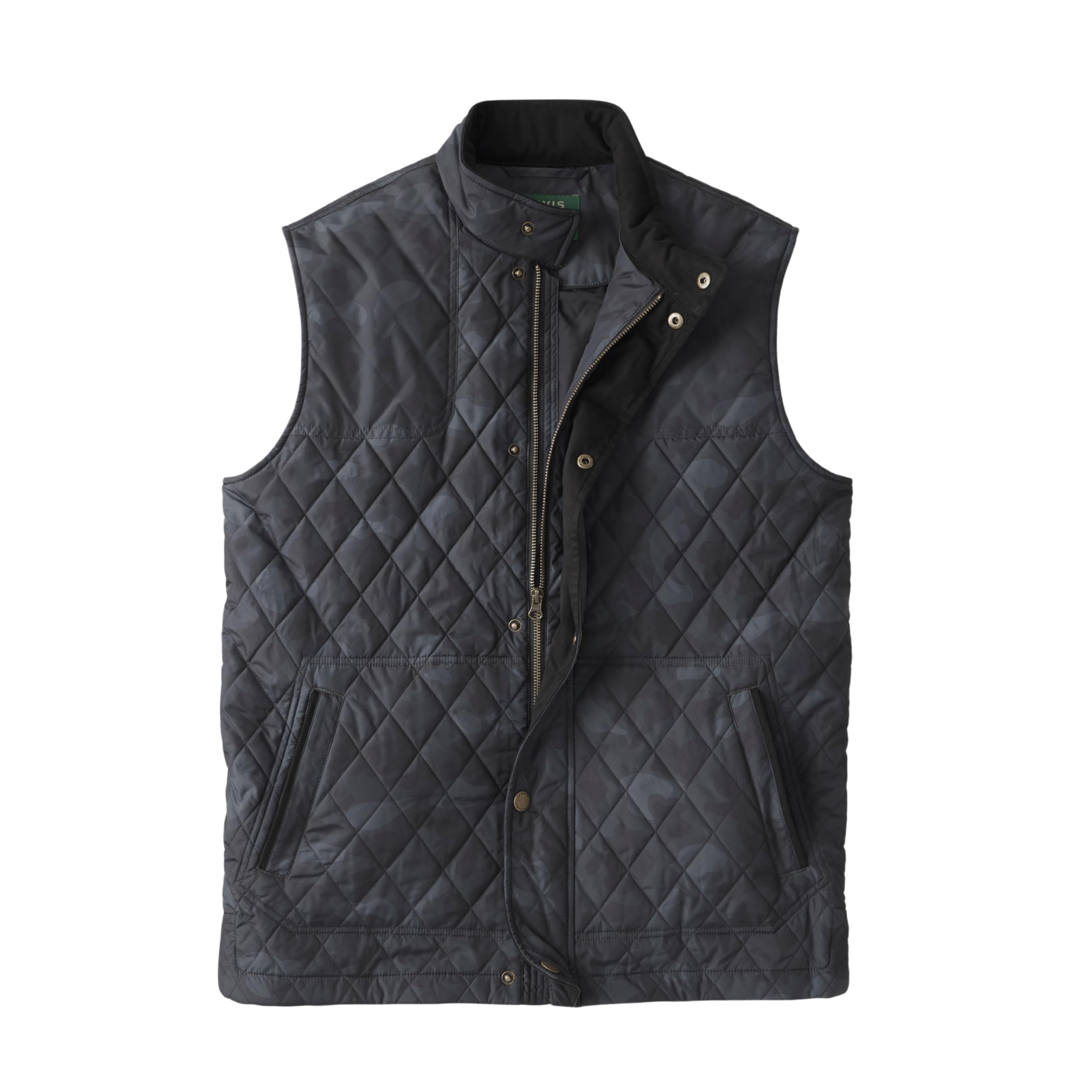 Orvis Route 7 quilted vest close-up highlighting insulated warmth for outdoor hiking