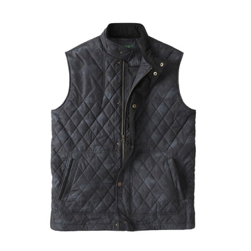 Orvis Route 7 quilted vest close-up highlighting insulated warmth for outdoor hiking