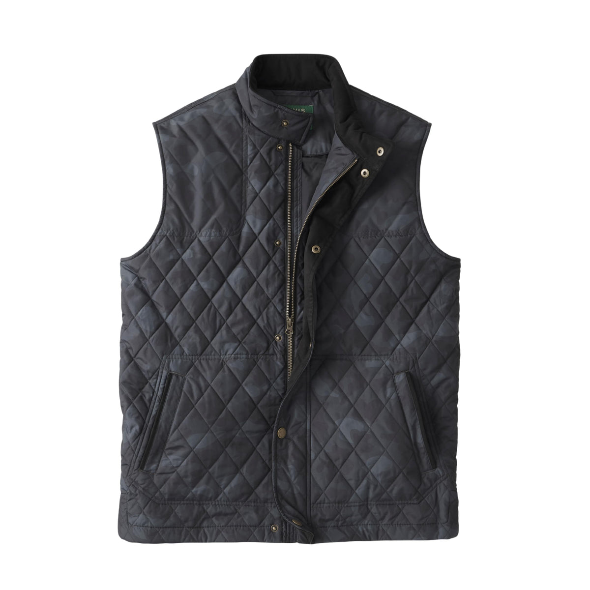 Orvis Route 7 quilted vest close-up highlighting insulated warmth for outdoor hiking