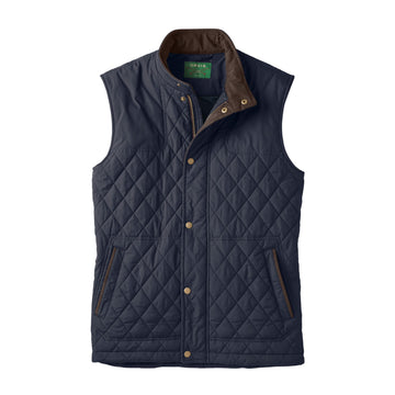Orvis Route 7 quilted lightweight vest with core design, ideal for hiking warmth.