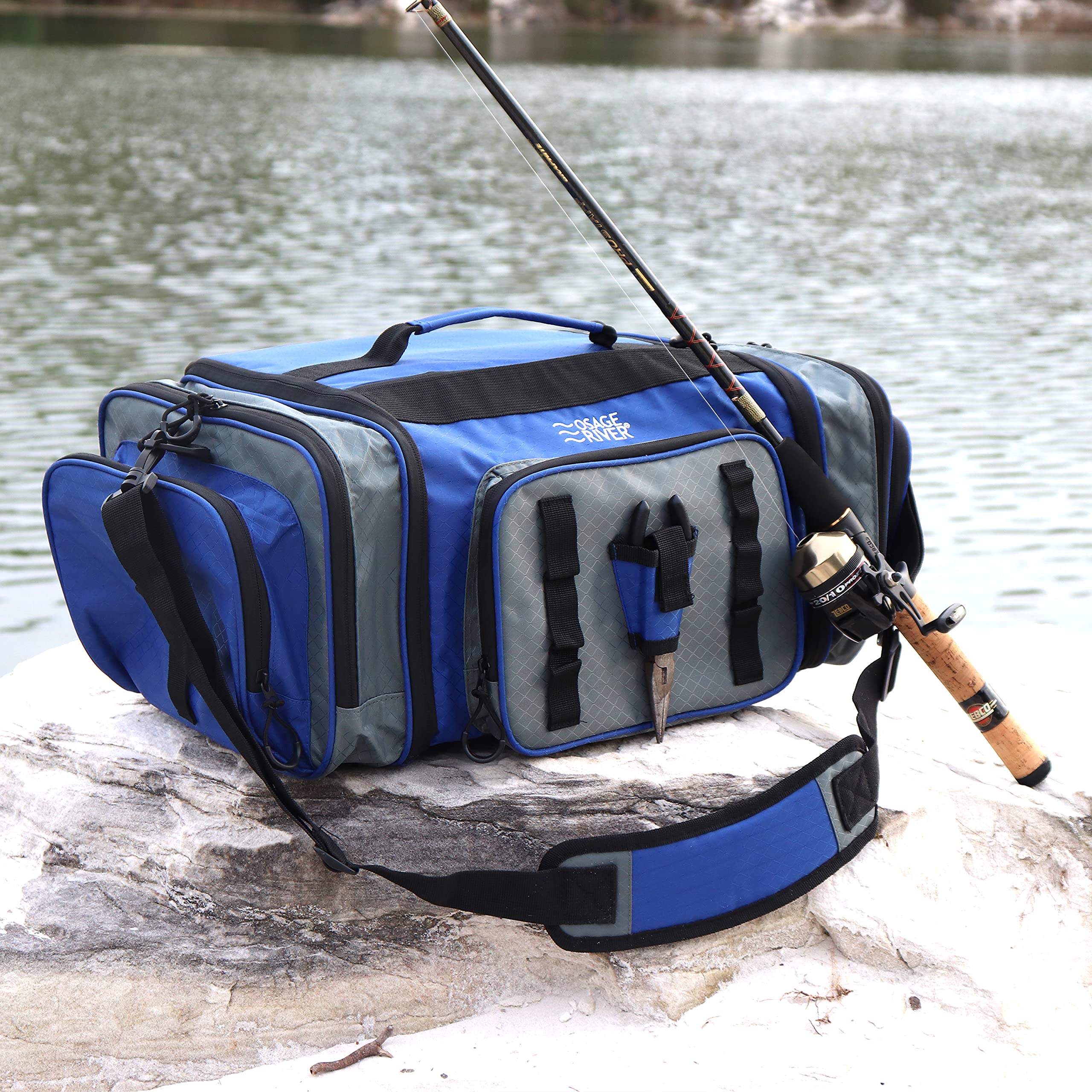 OSAGE RIVER padded shoulder strap distributes weight for comfortable transport