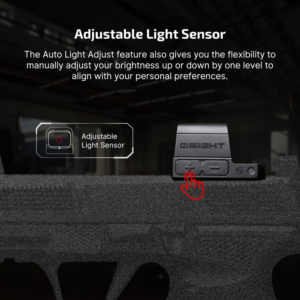 Osight S included screws support quick mounting on RMSc footprints.