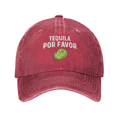 Ositerpz Tequila Por Favor baseball hat red, a trendy everyday accessory for men.