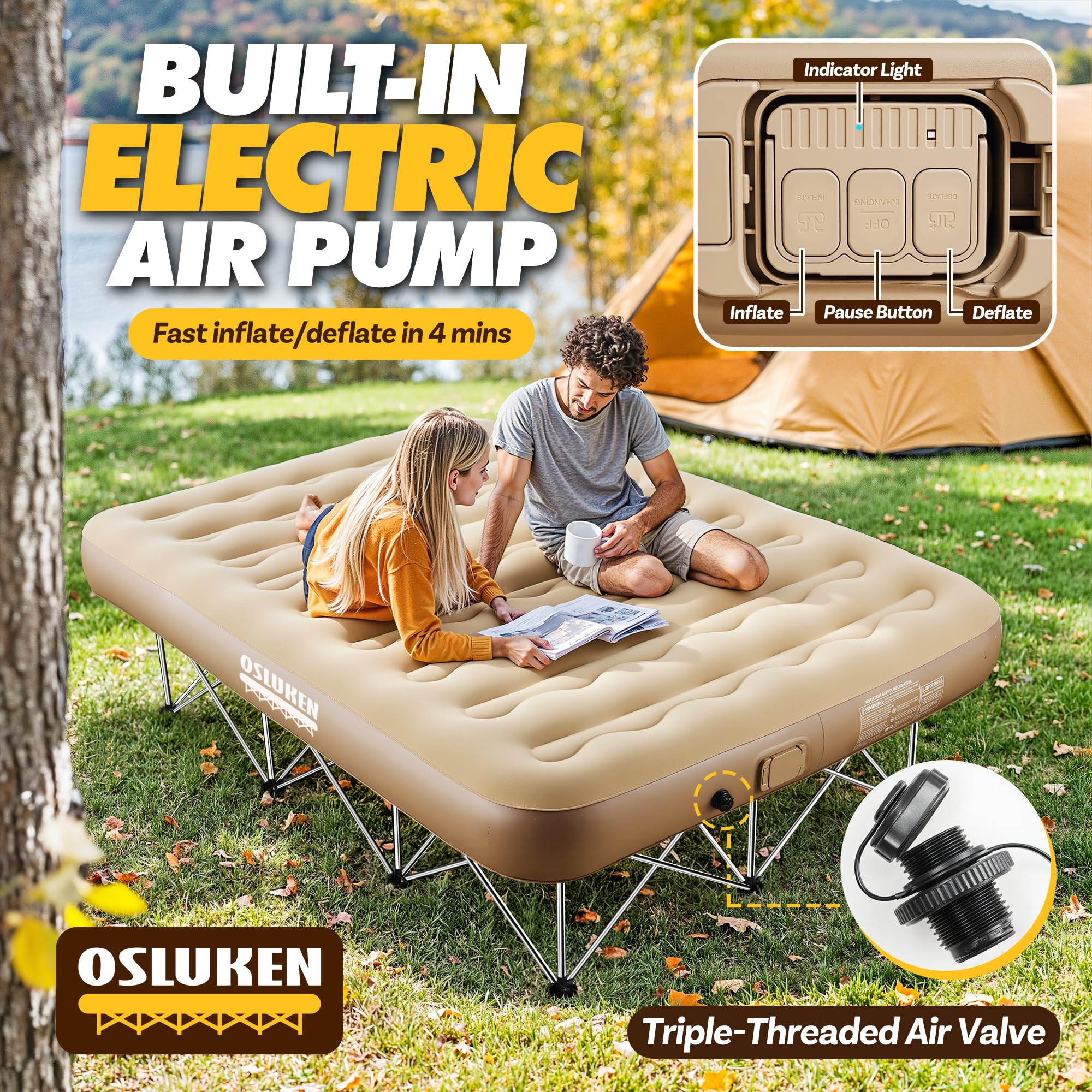 Osluken 500lbs capacity frame provides sturdy sleep support
