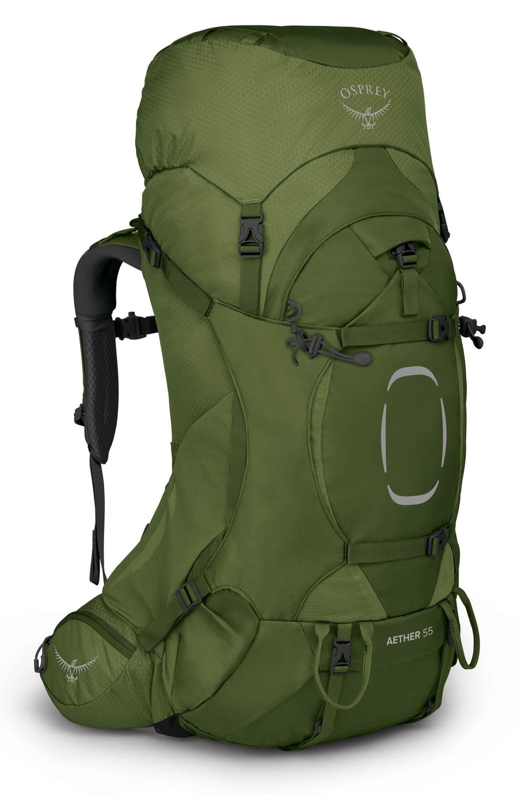 Osprey Aether 55L backpanel AirScape for breathable close-to-body carry on rugged trails