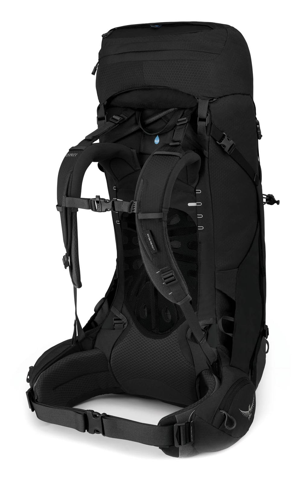 OSPREY Aether 55L custom-fit hipbelt and shoulder straps support heavier loads during rugged treks.