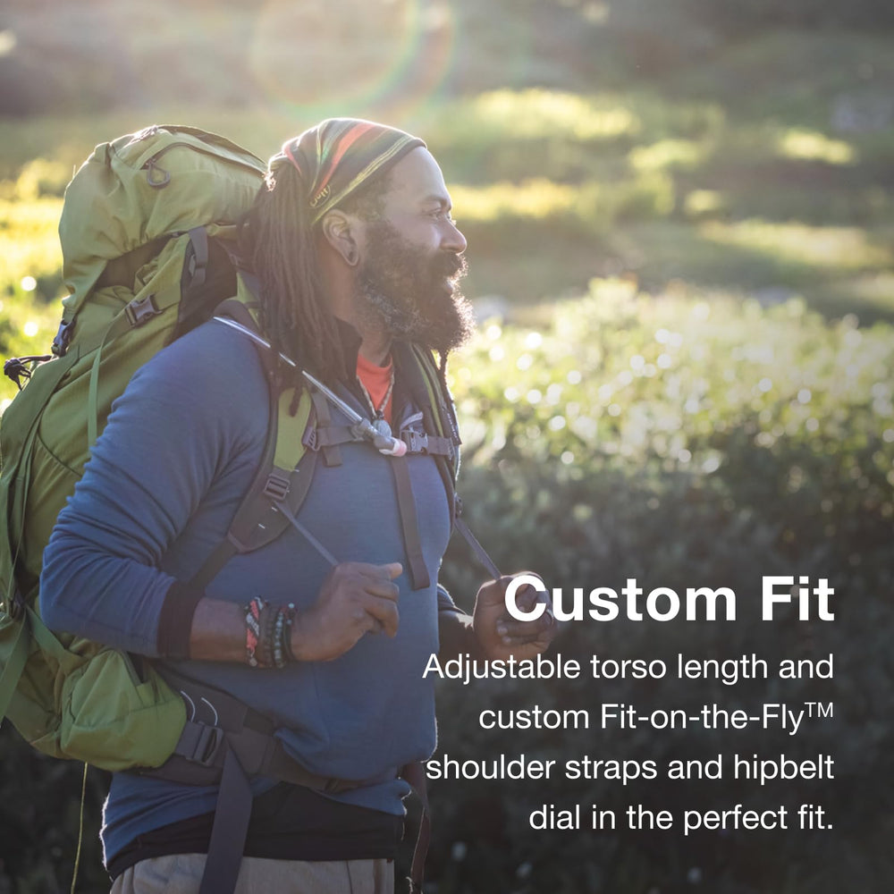 Osprey Aether 55L adjustable shoulder straps aid a secure, comfortable carry on multi-day trips