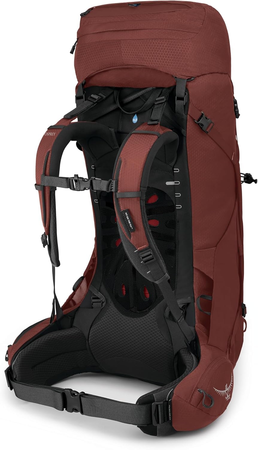 Osprey Aether 55L side-stabilizing compression keeps heavier loads stable on rough terrain