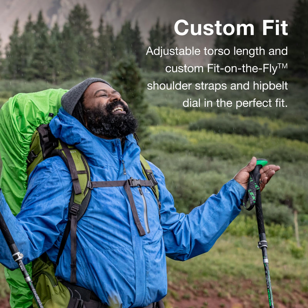 Osprey Aether Plus 100L adjustable torso and shoulder straps tailor fit