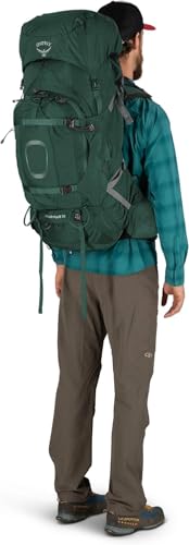 Osprey Aether Plus 70L with custom-fit hipbelt achieving precise comfort.
