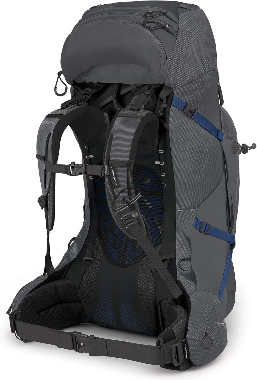 Osprey Aether Plus 70L front panel zip access to main compartment.