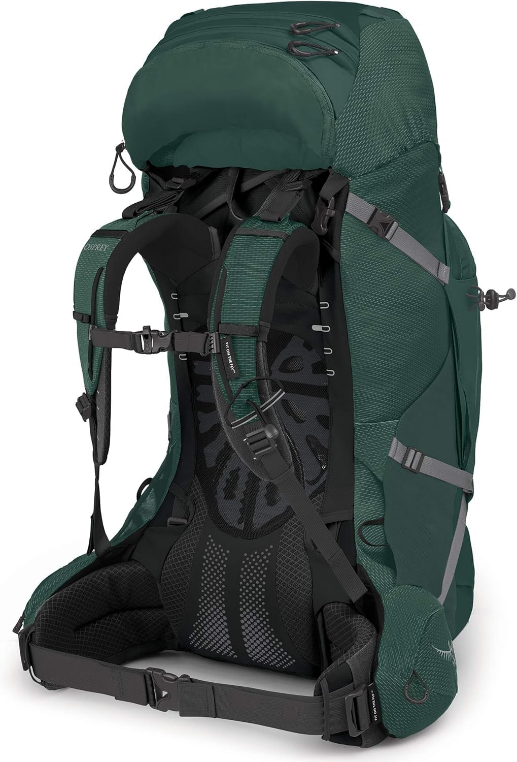 Osprey Aether Plus 70L sleeping bag compartment with removable divider.