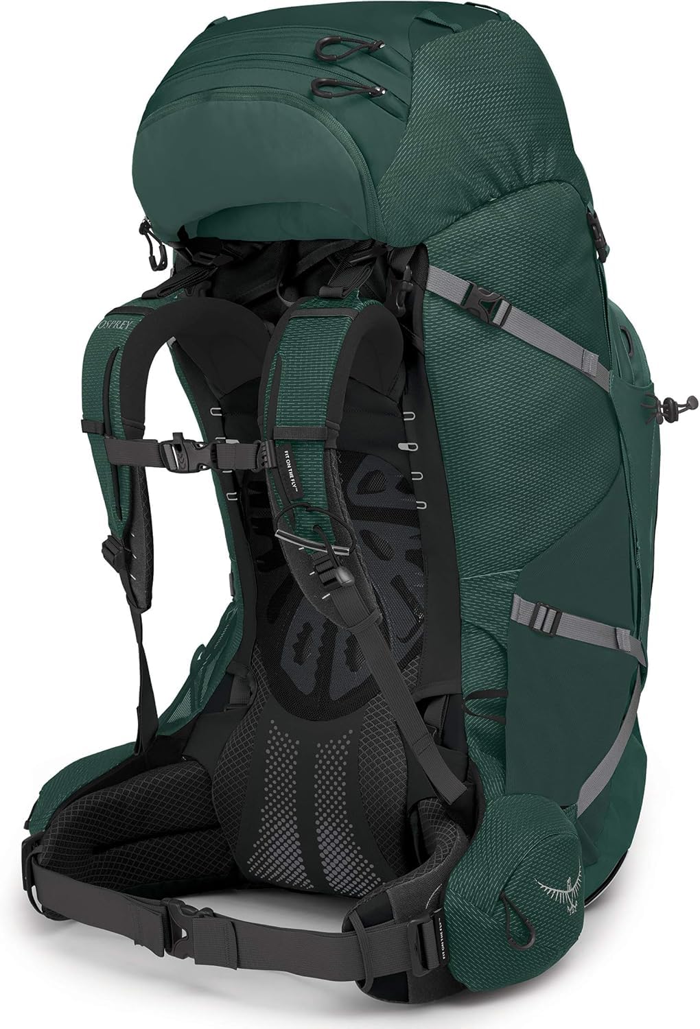 Osprey Aether Plus 85L raincover included with bluesign fabrics and PFAS-free DWR.