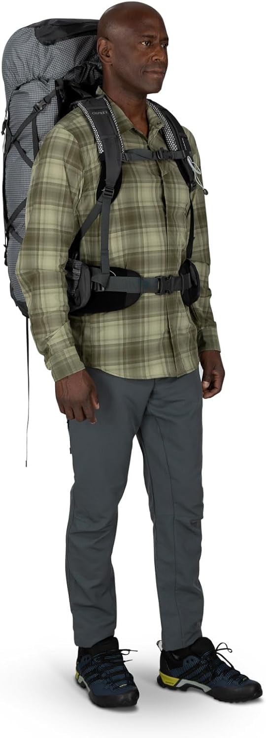Strippable bag design on Osprey Aether Pro 75L reduces weight when needed.