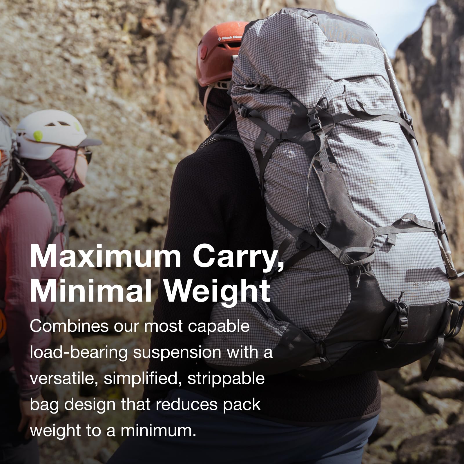 Removable toplid on Osprey Aether Pro 75L enables modular packing adjustments.