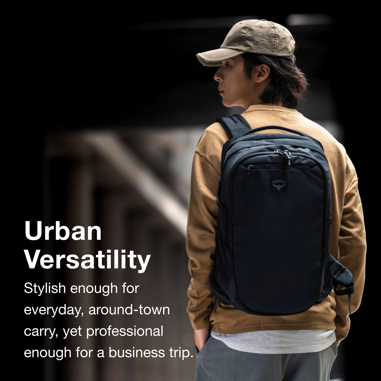 Osprey Aoede 21L laptop sleeve protecting a 16-inch laptop on the go