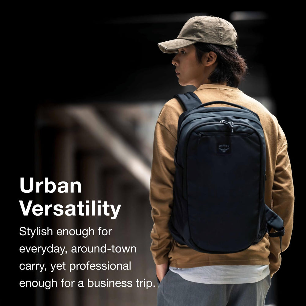 Osprey Aoede 21L laptop sleeve protecting a 16-inch laptop on the go