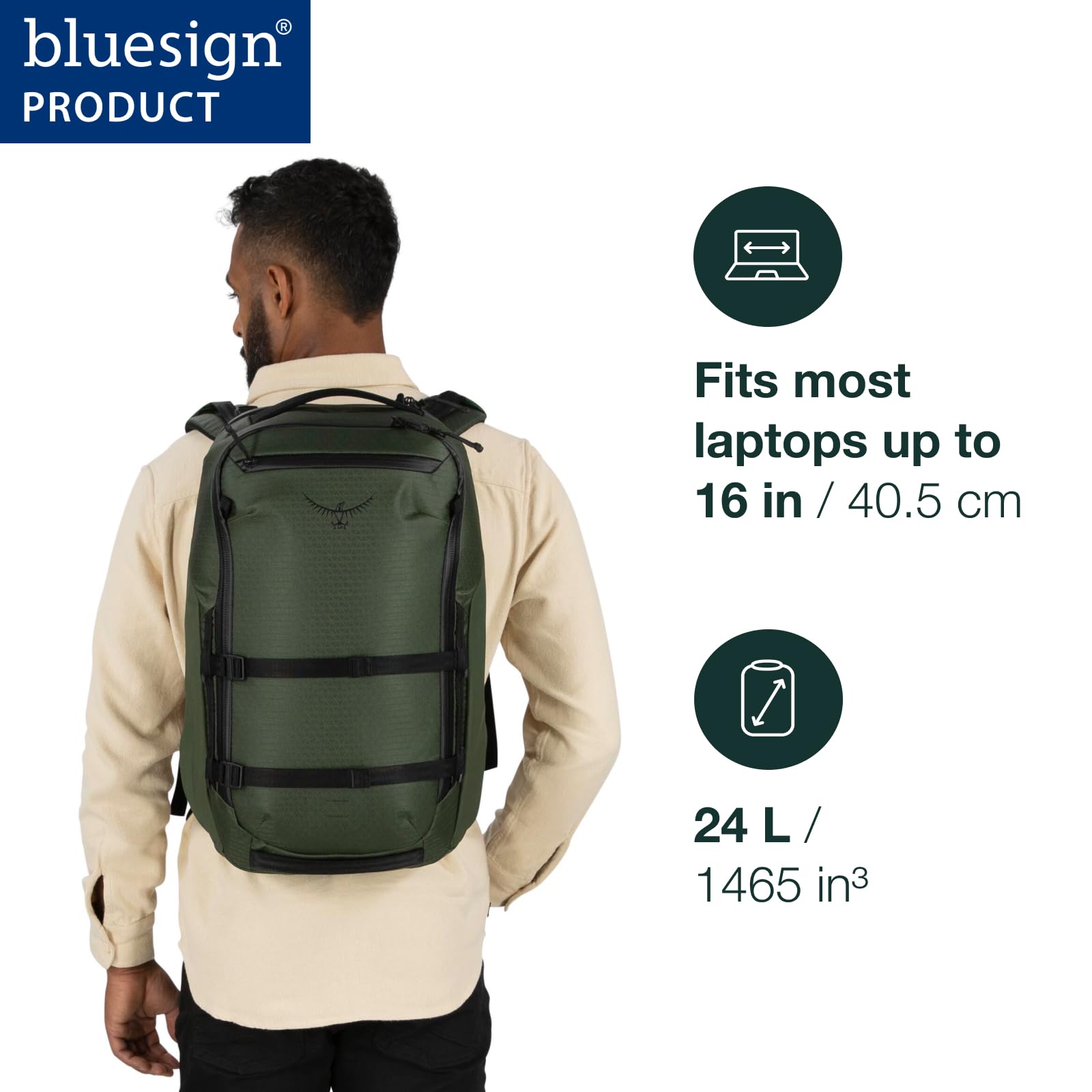 Osprey Archeon 24L back panel highlighting ergonomic comfort straps.