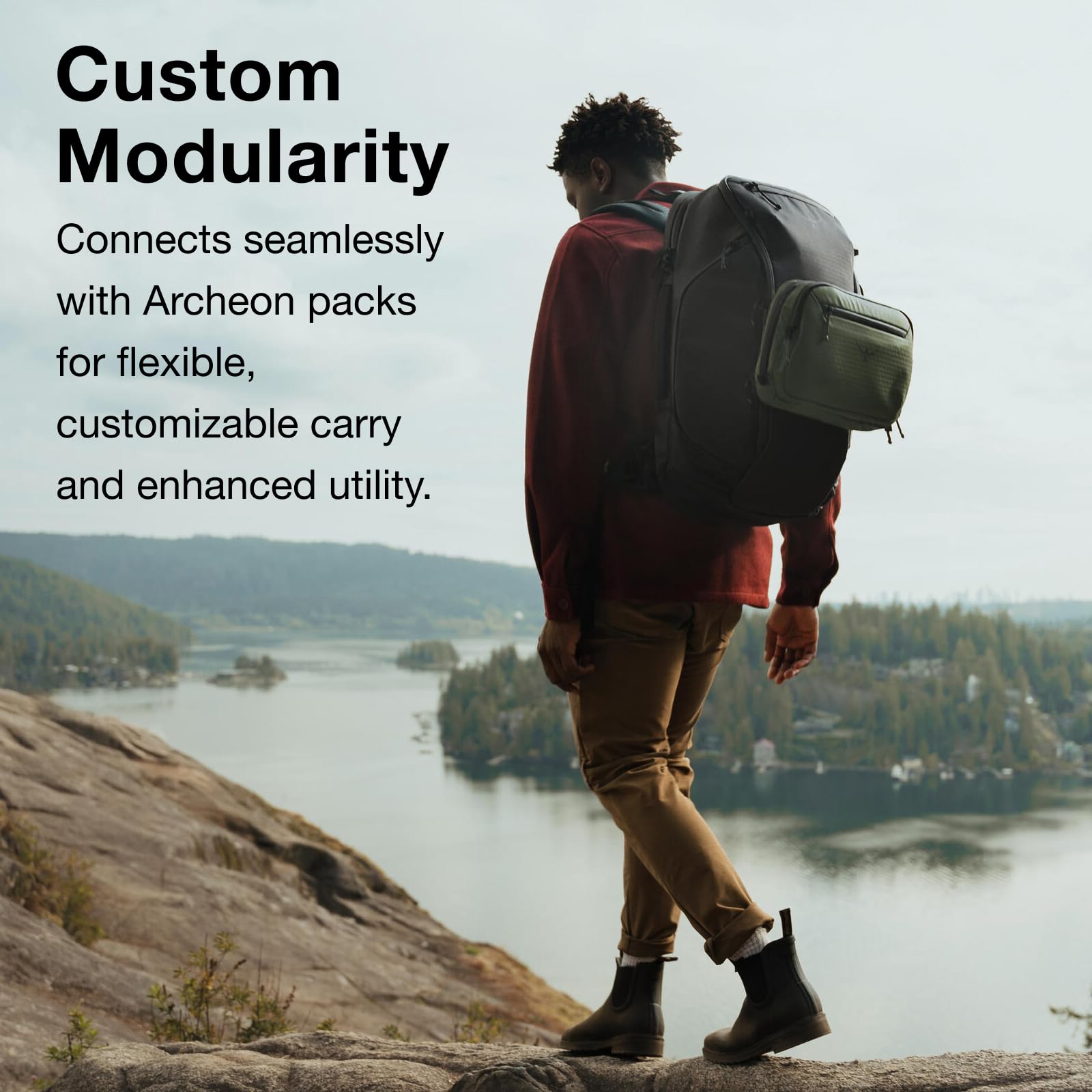 Osprey Archeon 24L laptop sleeve interior demonstrates protective padding for up to 16 inches.