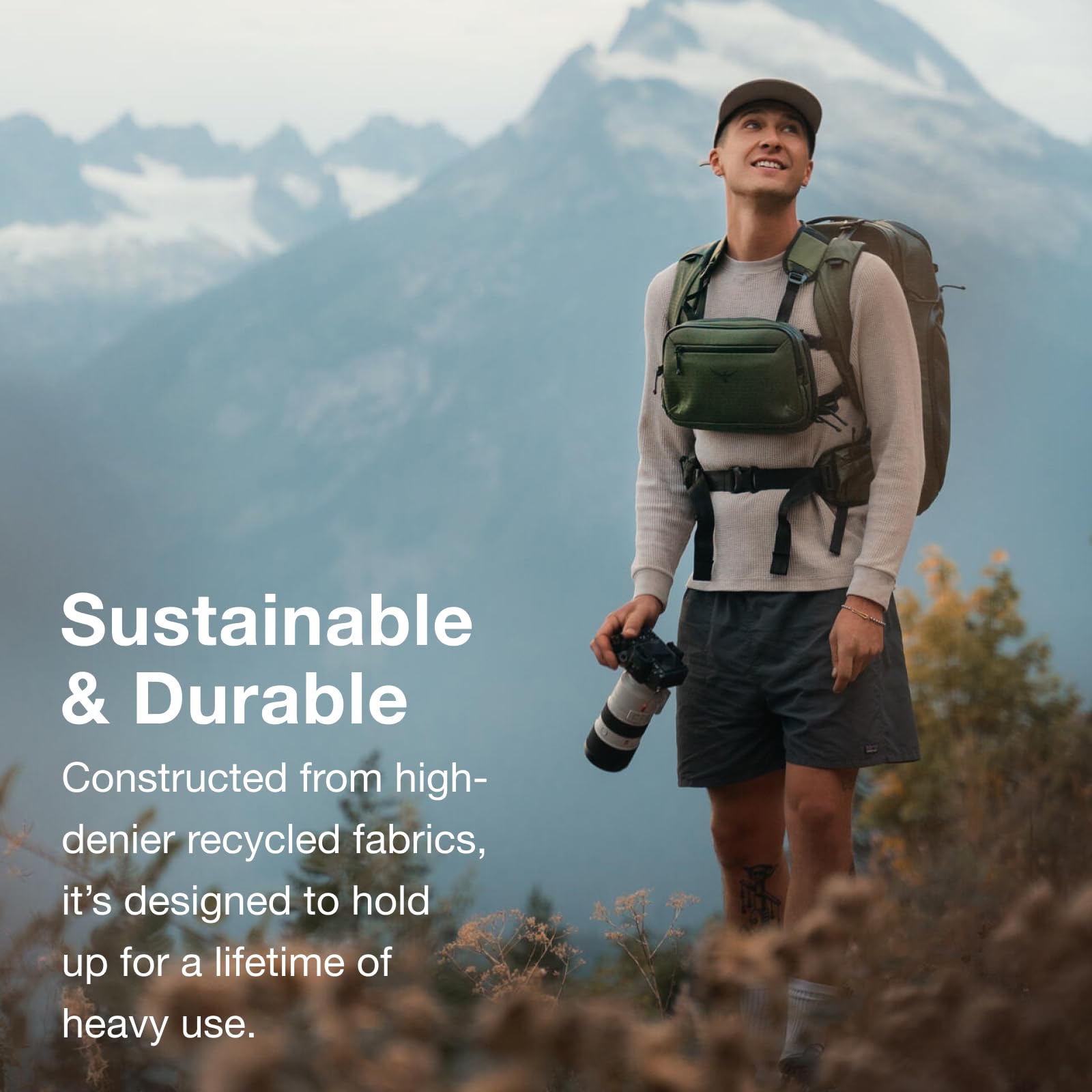 Osprey Archeon Commuter Chest Rig Bag interior with mesh pocket for organization.