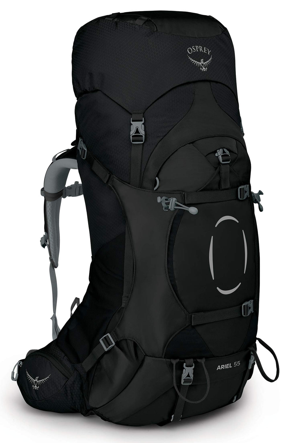 Osprey Ariel 55L front panel access for fast main compartment access on hikes