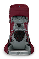 Osprey Ariel 55L backpanel image highlighting breathable AirScape support