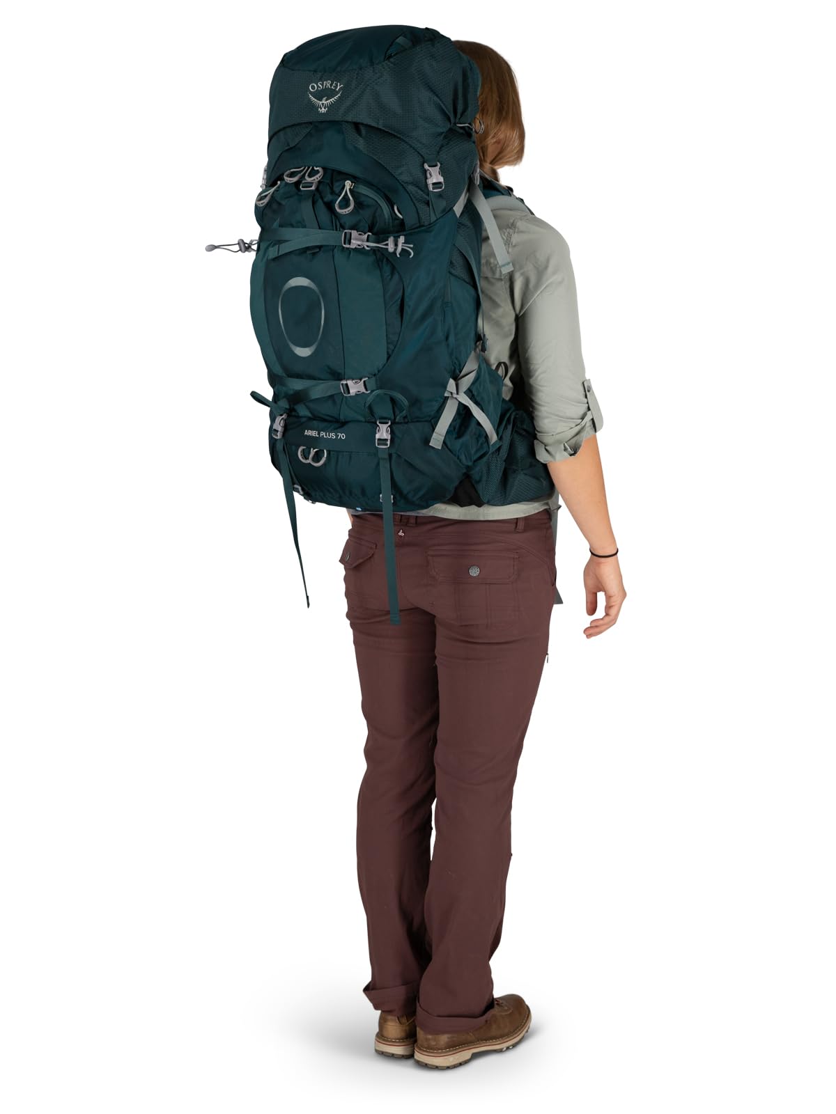 Osprey Ariel Plus 70L organized pockets for easy access.