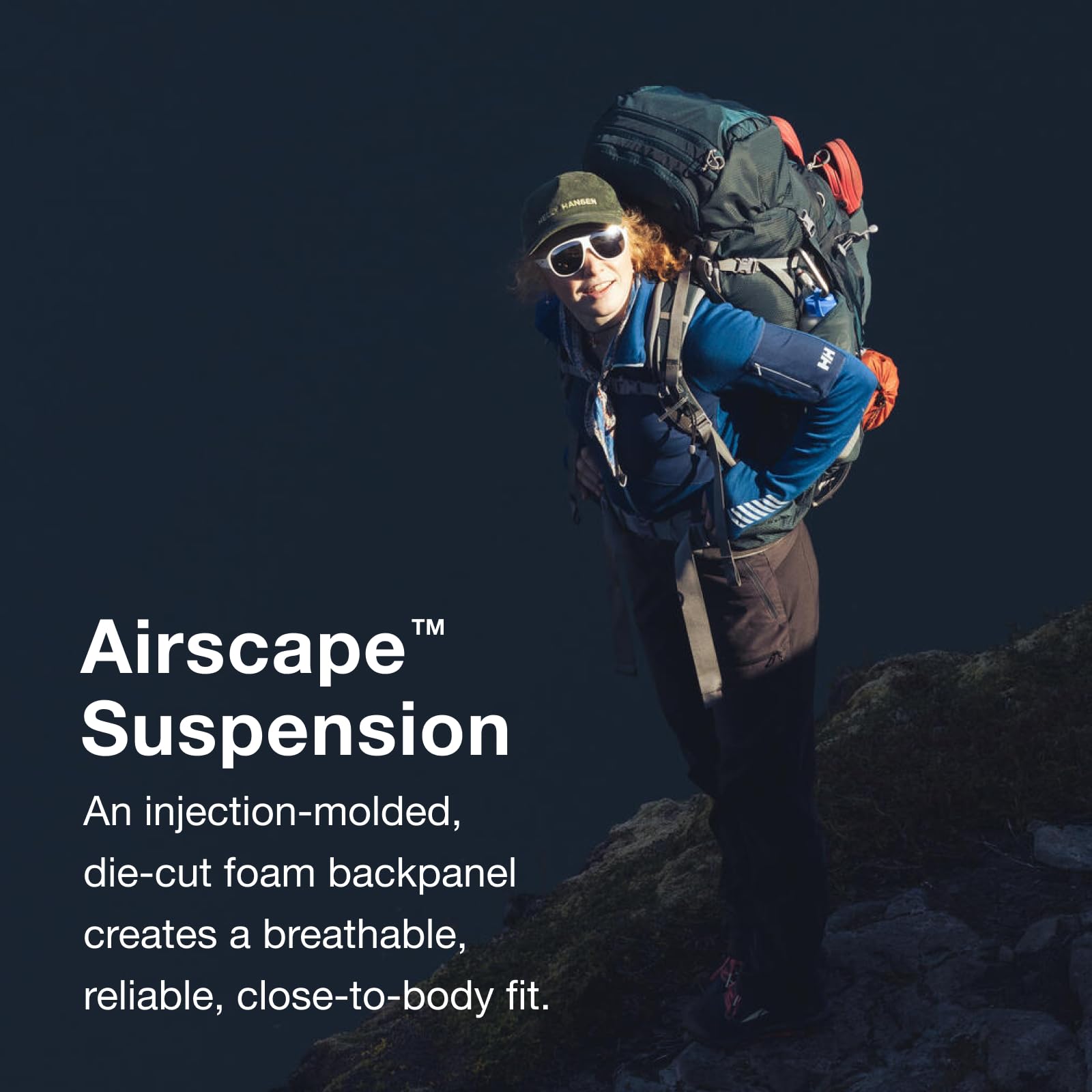Osprey Ariel Plus 70L raincover protects gear in wet weather.