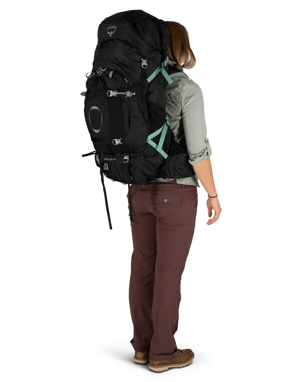 Osprey Ariel Plus 85L worn on trail showing stability